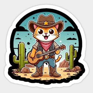 Cute Cowboy Cat Sticker